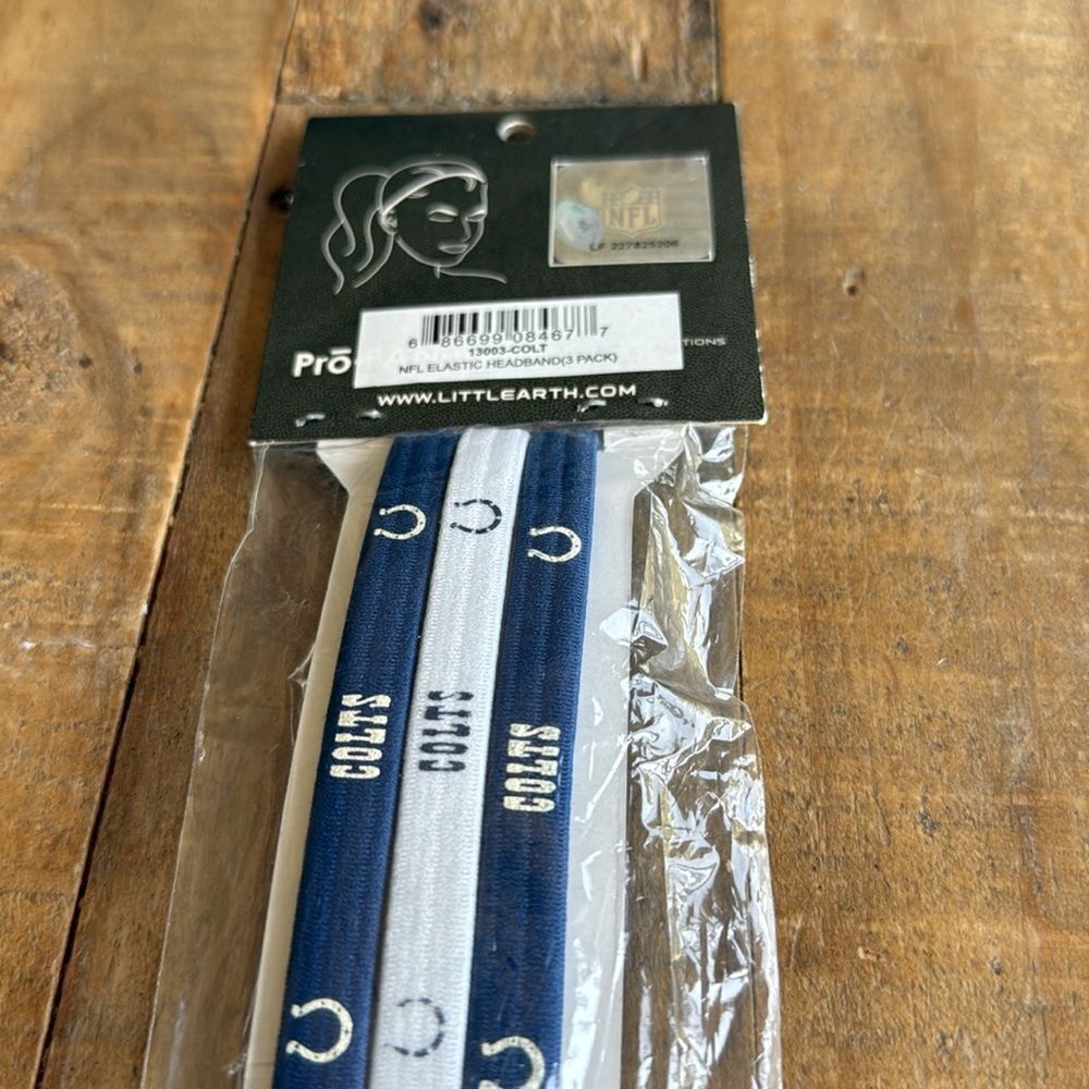 NFL Indianapolis Colts Blue and White Elastic Headbands - Picture 3 of 3